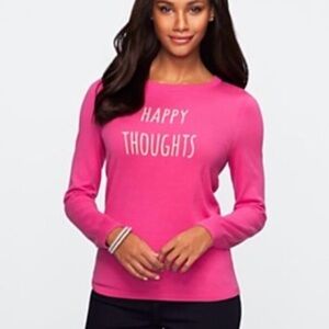 Talbots Pink Happy Thoughts Sweater SP Small Petite PS